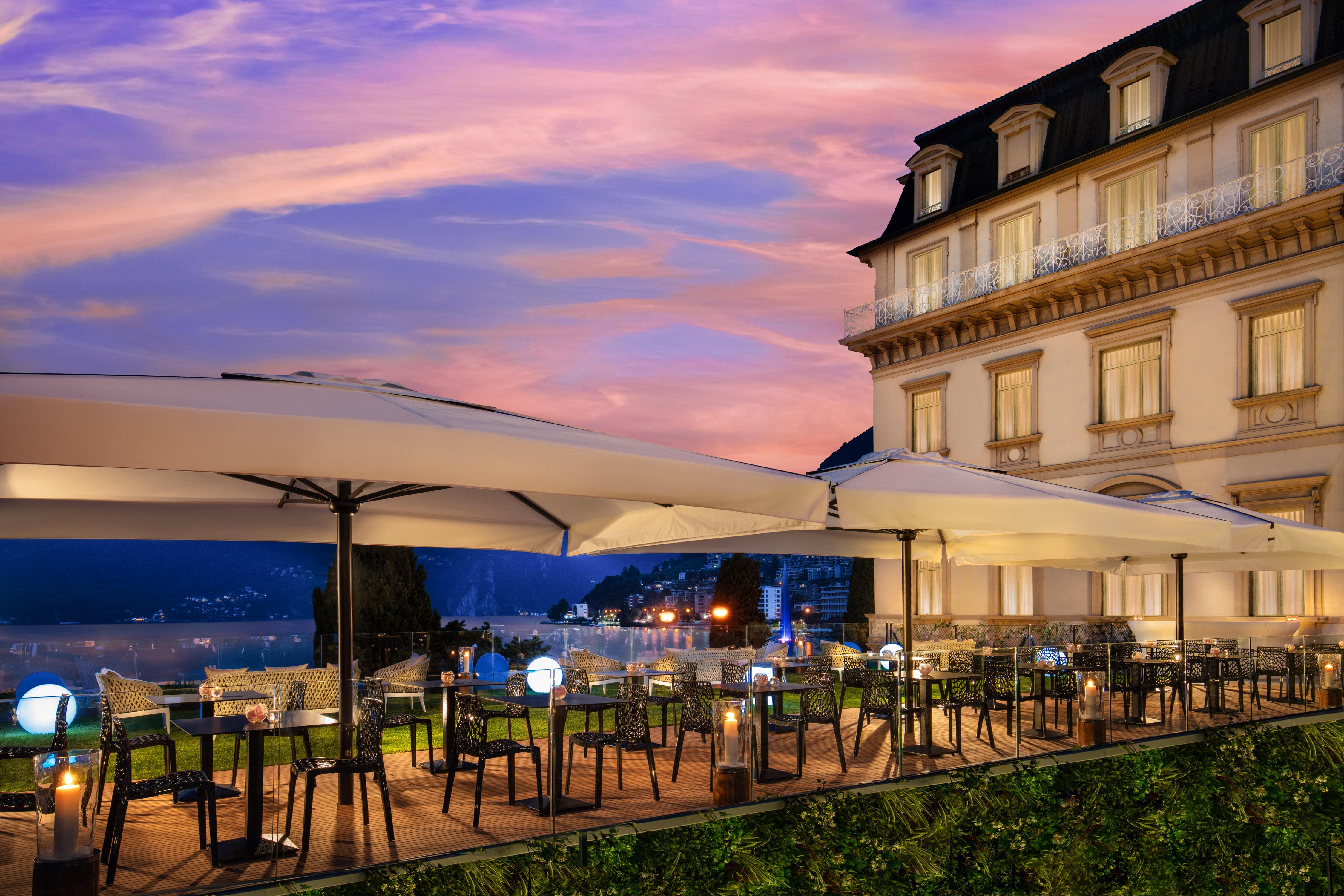 Hotel Splendide Royal Lugano Exterior foto The hotel's terrace